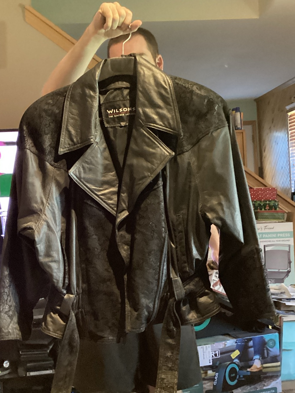 Wilson Black Leather and Suede Moto Jacket